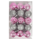 Set Esferas Rosa/Plata 15 Pcs 5 Cm Big Party