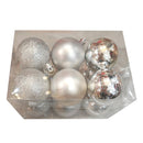Set 12 Esferas 6 Cm Silver Glitter Big Party
