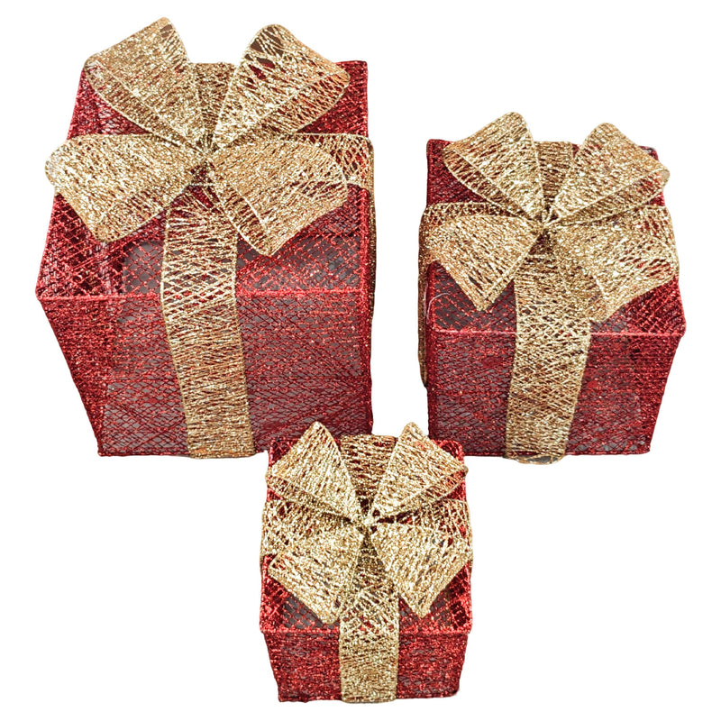 Set Caja Navideña Rojo Dorado Big Party