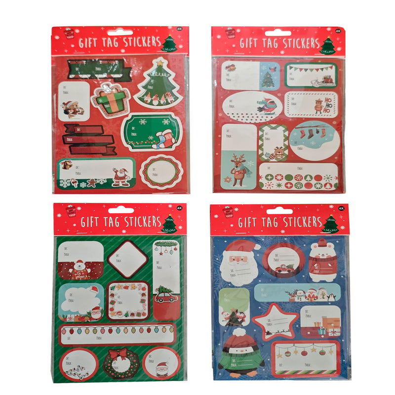 Set 4 Laminas Stickers Navidad Big Party