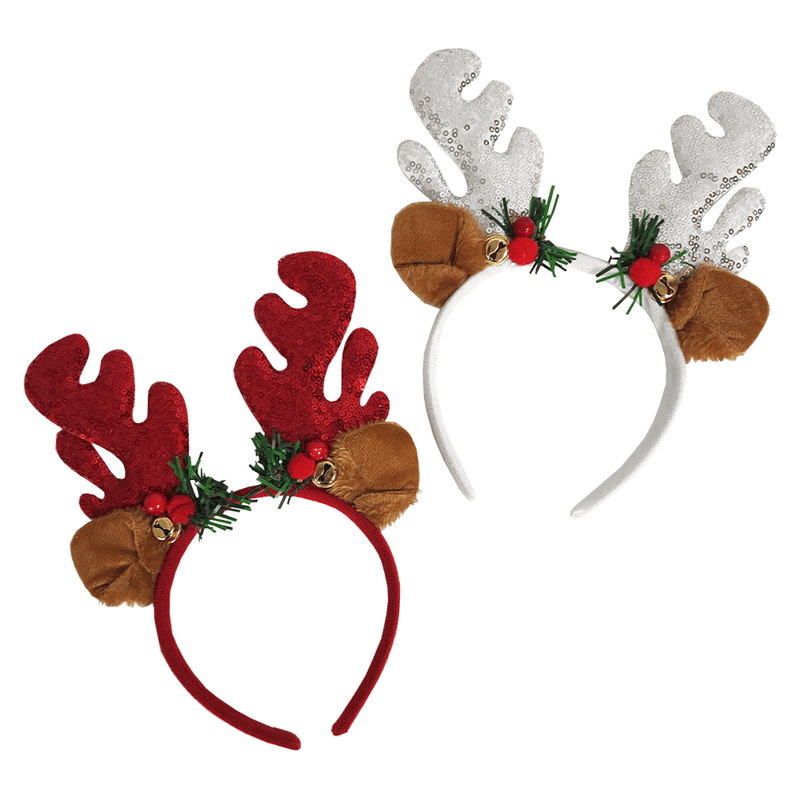 Cintillo Reno Navideño Blanco/Rojo Big Party