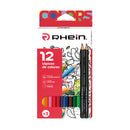 Lapices 12 Colores Largos Hexagonal + 2 Lapices Grafitos Rhein