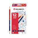 Estuche Lapices Bicolor Triangular 12 Unidades Rhein