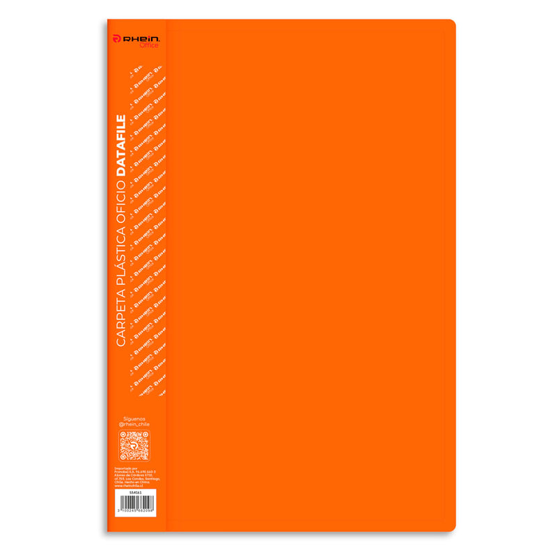 Carpeta Plastica Con Accoclip Oficio Datafile Naranja Rhein