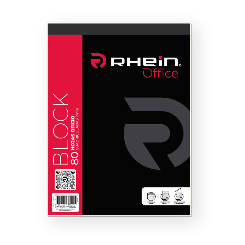 Block Prepicado Perforado Oficio 80 Hojas 7 Mm Rhein