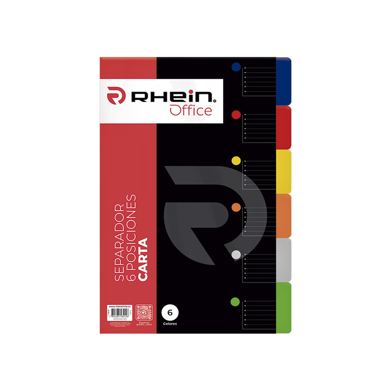 Separador Carta 6 Posiciones Vinil Rhein