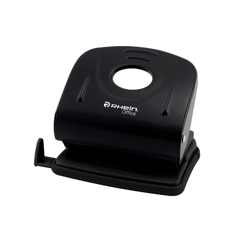 Perforadora Grande Metal 30 Hojas Negra Rhein