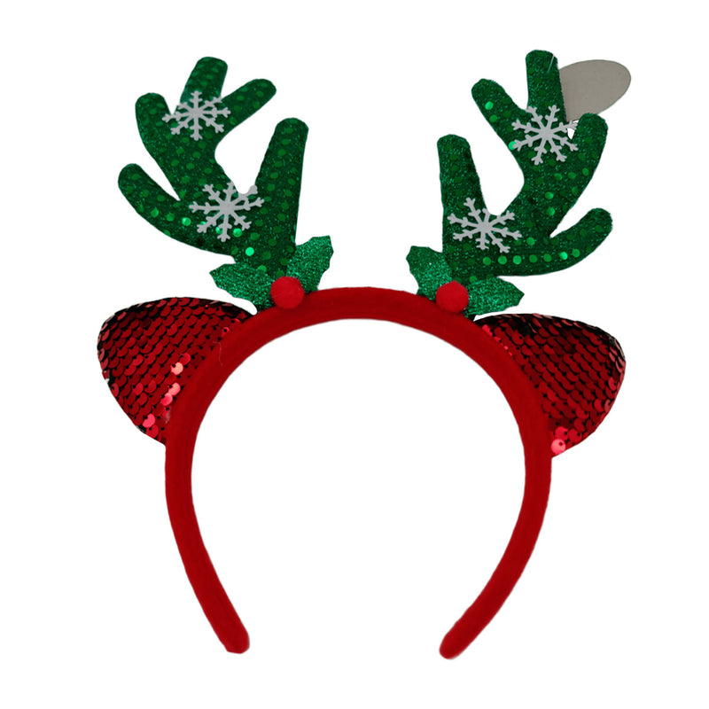 Cintillo Reno Navideño Verde/Rojo Big Party