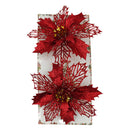 Set 2 Flores Rojas Deco Navidad Big Party