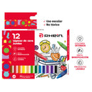 Lapices Cera Jumbo 12 Colores Triangular Rhein