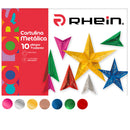 Carpeta Con Papel Cartulina Metalica 7 Colores 10 Hojas Rhein